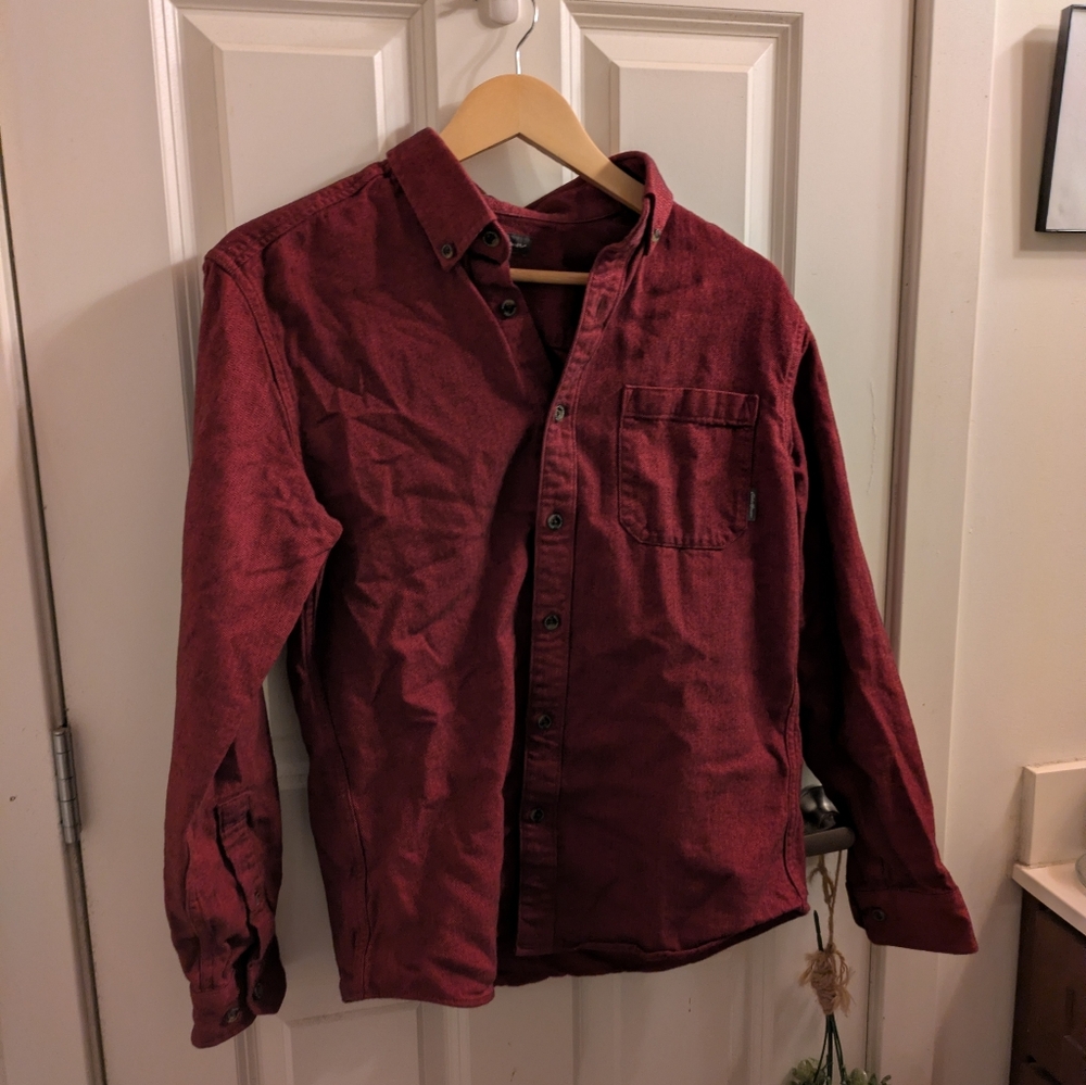 Eddie Bauer Classic Fit Red Button-Up Shirt